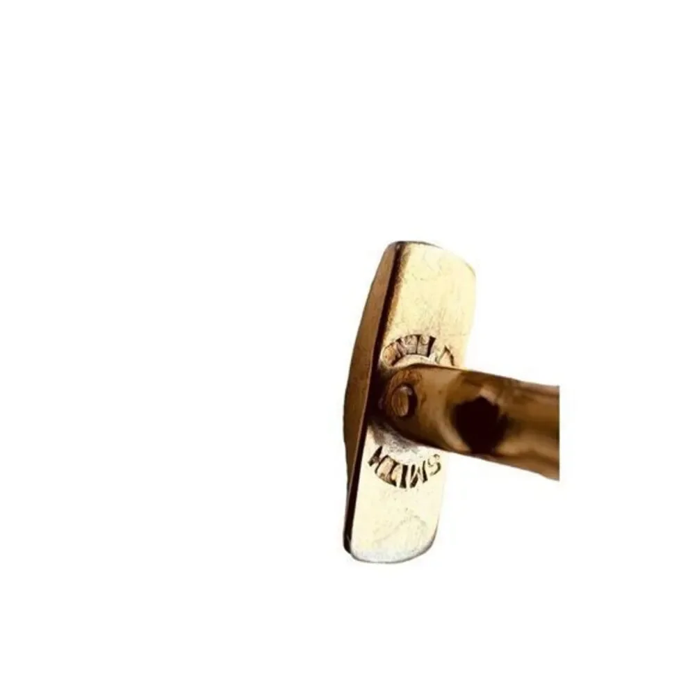Vintage Smith Pat Pending Basset Dachshund‎ Long Hair Dog Cufflinks Gold Tone